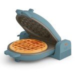 bella Flip-n-Store Belgian Waffle Maker, EverGood™ Ceramic Nonstick Coating, Fits-anywhere™ Kitchenware, Power Indicator Light & Touch Handle, 7” Wide & 1" Deep Plates, 1000 Watt, Surf