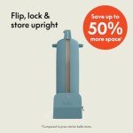 bella Flip-n-Store Belgian Waffle Maker, EverGood™ Ceramic Nonstick Coating, Fits-anywhere™ Kitchenware, Power Indicator Light & Touch Handle, 7” Wide & 1" Deep Plates, 1000 Watt, Surf