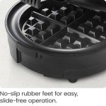 Chefman Anti-Overflow Belgian Waffle Maker w/Shade Selector, Temperature Control, Mess Free Moat, Round Iron w/Nonstick Plates & Cool Touch Handle, Measuring Cup Included, Black