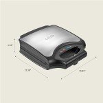 BELLA Classic Waffle Iron, 4 Square Belgian Waffle Maker, Non-stick Extra Large Plates for Easy Cleanup, Cool Touch Handles, Stainless Steel, Black, 1400W