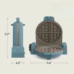 bella Flip-n-Store Belgian Waffle Maker, EverGood™ Ceramic Nonstick Coating, Fits-anywhere™ Kitchenware, Power Indicator Light & Touch Handle, 7” Wide & 1" Deep Plates, 1000 Watt, Surf
