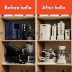 bella Flip-n-Store Belgian Waffle Maker, EverGood™ Ceramic Nonstick Coating, Fits-anywhere™ Kitchenware, Power Indicator Light & Touch Handle, 7” Wide & 1" Deep Plates, 1000 Watt, Surf