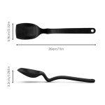 Dreamfarm Supoon Non-Stick Sit-Up Silicone Scraping, Serving, Cooking Spoon Measures 5ml Tsp & 15ml Tbsp - 11" Black