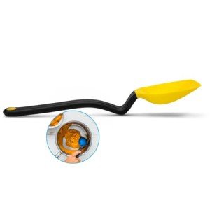Dreamfarm Supoon Non-Stick Sit-Up Silicone Scraping, Serving, Cooking Spoon Measures 5ml Tsp & 15ml Tbsp - 11" Yellow