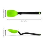 Dreamfarm Supoon Non-Stick Sit-Up Silicone Scraping, Serving, Cooking Spoon Measures 5ml Tsp & 15ml Tbsp - 11" Green