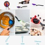 Dreamfarm Supoon Non-Stick Sit-Up Silicone Scraping, Serving, Cooking Spoon Measures 5ml Tsp & 15ml Tbsp - 11" Purple