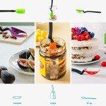 Dreamfarm Mini Supoon Non-Stick Sit-Up Silicone Scraping Cooking Spoon, Jar Scraper Measures 5ml Tsp - 8" Green
