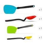 Dreamfarm Set of Essentials Silicone & Nylon Non-Stick-Safe Kitchen Cooking Utensils Set with Chopula, Mini Chopula, Supoon, & Mini Supoon - Party Mix