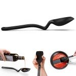 Dreamfarm Supoon Non-Stick Sit-Up Silicone Scraping, Serving, Cooking Spoon Measures 5ml Tsp & 15ml Tbsp - 11" Black
