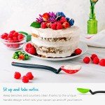 Dreamfarm Mini Supoon Non-Stick Sit-Up Silicone Scraping Cooking Spoon, Jar Scraper Measures 5ml Tsp - 8" Green