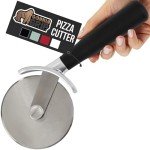 GORILLA GRIP Large Pizza Cutter Wheel, 9 Inch, Rust Resistant Sharp Stainless Steel Blade, Slip Resistant Handle, Thumb Guard Protection, Slice Thick or Thin Pizzas, Pie, Pastries in Seconds, Black