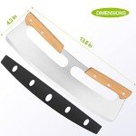 ZOCY Pizza Cutter Rocker with Wooden Handles & Protective Cover, 14" Sharp Stainless Steel Pizza Slicer Wheel, Big Pizza Knife Cutters for Kitchen Tool (14inch)