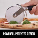 GORILLA GRIP Large Pizza Cutter Wheel, 9 Inch, Rust Resistant Sharp Stainless Steel Blade, Slip Resistant Handle, Thumb Guard Protection, Slice Thick or Thin Pizzas, Pie, Pastries in Seconds, Black