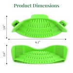 Kitchen Gizmo Snap N' Strain - Collapsible Colander - Clip-On Strainer for Pots and Pans, Cool Kitchen Gadgets - Essential Kitchen Finds and Cooking Tool - Easy to Use, Space-Saving Design, Green