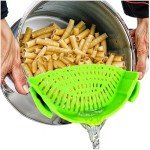 Performore Compact Universal Silicone Snap-On Pot Strainer | Heat-Resistant BPA-Free Clip-On Food Colander | Dishwasher Safe Hands-Free Kitchen Pasta Drainer | Flexible Secure-Grip Clip Strainer