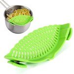 Performore Compact Universal Silicone Snap-On Pot Strainer | Heat-Resistant BPA-Free Clip-On Food Colander | Dishwasher Safe Hands-Free Kitchen Pasta Drainer | Flexible Secure-Grip Clip Strainer