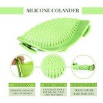 Performore Compact Universal Silicone Snap-On Pot Strainer | Heat-Resistant BPA-Free Clip-On Food Colander | Dishwasher Safe Hands-Free Kitchen Pasta Drainer | Flexible Secure-Grip Clip Strainer