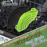 AUOON Clip on Strainer for pots Pans,2PACK,Heat Resistant Silicone, Easy to Use and Store, Dishwasher Safe,BlackGreen