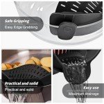 Starkitchen Clip On Strainer for Pots Pans, Silicone Clip-On Colander Pasta Strainer Heat Resistant Food Strainer Kitchen Gadgets for Meat Vegetables Fruit Noodles, Essential Cooking Tools - Black