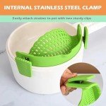 ZHIGECARY Kitchen Gadgets - Foldable Spoon - Clamp Filter Suitable For Pots And Pans, Cool Kitchen Gadgets - Sleek Black Silicone Colander - Easy To Use, Space-Saving Design.（Black）