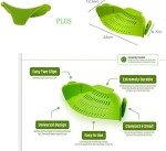 Kitchen SNAP'N STRAIN Collapsible Colander Plus Soup Funnel Universal Size - Clip-On Strainer for Pots and Pans, Cool Kitchen Gadgets - Essential Kitchen Finds and Cooking Tool - Easy to Use (GREEN)
