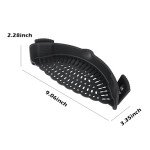 ZHIGECARY Kitchen Gadgets - Foldable Spoon - Clamp Filter Suitable For Pots And Pans, Cool Kitchen Gadgets - Sleek Black Silicone Colander - Easy To Use, Space-Saving Design.（Black）
