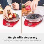 Etekcity Food Kitchen Scale, Digital Weight Grams and Oz for Cooking, Baking, Meal Prep, and Diet, 11lb/5kg, Red