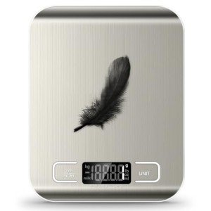 Food Scale, 11lb Kitchen Scale with 6 Units Tare Function & LCD Display, 0.05oz/1g Stainless Steel Digital Food Scale Grams and Ounces for Baking, Cooking, Dieting and Meal Prep (Batteries Included)