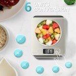 Food Scale, 11lb Kitchen Scale with 6 Units Tare Function & LCD Display, 0.05oz/1g Stainless Steel Digital Food Scale Grams and Ounces for Baking, Cooking, Dieting and Meal Prep (Batteries Included)