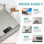 Food Scale, 11lb Kitchen Scale with 6 Units Tare Function & LCD Display, 0.05oz/1g Stainless Steel Digital Food Scale Grams and Ounces for Baking, Cooking, Dieting and Meal Prep (Batteries Included)