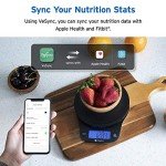 Etekcity Nutrition Smart Food Kitchen Scale, Digital Ounces and Grams for Cooking, Baking, Meal Prep, Dieting, and Weight Loss, 11 Pounds-Bluetooth, Black