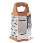 Kitchen Aid Cheese Box Grater,Food Vegetable Hand Gourmet Handheld Stainless Steel Small Potato Easy Manual Hand Crank Metal Standing Fine Graters Tools (brown,9in)