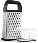 Urbanstrive Cheese Grater With Container Box Grater Stainless Steel Graters for Kitchen Cheese Shredder Parmesan Shredder Kitchen Gadgets Kitchen Tools Kitchen Gifts for Chef Dishwasher Safe Zester