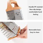 Kitchen Aid Cheese Box Grater,Food Vegetable Hand Gourmet Handheld Stainless Steel Small Potato Easy Manual Hand Crank Metal Standing Fine Graters Tools (brown,9in)