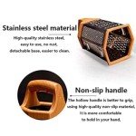 Kitchen Aid Cheese Box Grater,Food Vegetable Hand Gourmet Handheld Stainless Steel Small Potato Easy Manual Hand Crank Metal Standing Fine Graters Tools (brown,9in)