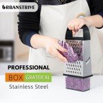 Urbanstrive Cheese Grater With Container Box Grater Stainless Steel Graters for Kitchen Cheese Shredder Parmesan Shredder Kitchen Gadgets Kitchen Tools Kitchen Gifts for Chef Dishwasher Safe Zester