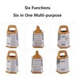 Kitchen Aid Cheese Box Grater,Food Vegetable Hand Gourmet Handheld Stainless Steel Small Potato Easy Manual Hand Crank Metal Standing Fine Graters Tools (brown,9in)