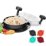 Chicken Shredder Tool Twist Large: 2025 Pro & Standard Food-Grade Visible Meat Shredder Tool Twist with Anti-Slip Petal-Like Base, Chicken Breast Shredder, Chicken Grinder (Black, Standard - 8")