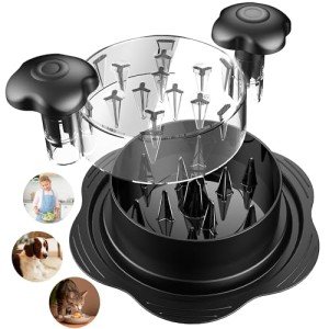 SURETIVIAN Small Chicken Shredder, 6.49” Mini Visible Meat Shredder Tool Twist for Kids and Pet Lover, Food-Grade Safe Cooking Tools for Dog and Cat Food Meal Prep(Black)