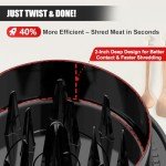 Chicken Shredder, 2025 Pro Chicken Breast Shredder Tool Twist Large, Visible Meat Shredder Machine with Widened Anti Slip Mat Fix, Suitable for Tocas, Buffalo Chicken Dip, Dishwasher Washable