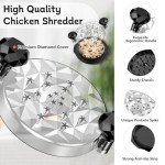 Chicken Shredder with Brush 10'' Pro Chicken Shredder Tool Twist Large Stable Anti-Slip BPA Free Meat Shredder Tool Twist Ergonomic Handle Meat Grinder Dishwasher-safe Transparent Lid Black
