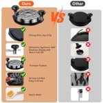 Chicken Shredder with Brush 10'' Pro Chicken Shredder Tool Twist Large Stable Anti-Slip BPA Free Meat Shredder Tool Twist Ergonomic Handle Meat Grinder Dishwasher-safe Transparent Lid Black