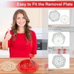 Chicken Shredder with Separate Plate, Large Meat Shredder Tool Twist with Transparent Lid&Brush, Visible Manual Chicken Breast Shredder, Dishwasher Safe, Ergonomic Handle, Easy to Clean (Red)