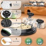 Chicken Shredder Large Chicken Shredder Tool Twist with Brush 10'' Pro Strong Anti-Slip Meat Shredders for Chicken Breast BPA Free Visible Meat Shredder Tool Twist Ergonomic Handle Black