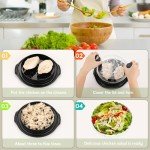 Chicken Shredder with Brush 10'' Pro Chicken Shredder Tool Twist Large Stable Anti-Slip BPA Free Meat Shredder Tool Twist Ergonomic Handle Meat Grinder Dishwasher-safe Transparent Lid Black