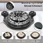 Chicken Shredder Large Chicken Shredder Tool Twist with Brush 10'' Pro Strong Anti-Slip Meat Shredders for Chicken Breast BPA Free Visible Meat Shredder Tool Twist Ergonomic Handle Black