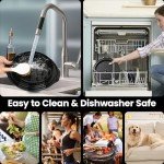 Chicken Shredder Tool Twist Large - 10'' Pro Meat Shredders for Chicken Breast,Visible Kitchen Gadgets Grinder Machine with Brush,Strong Anti-Slip Strip,Ergonomic Handle,BPA Free (Black)