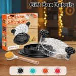 Chicken Shredder Large Chicken Shredder Tool Twist with Brush 10'' Pro Strong Anti-Slip Meat Shredders for Chicken Breast BPA Free Visible Meat Shredder Tool Twist Ergonomic Handle Black