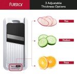 Fullstar All-in-1 Vegetable Chopper and Mandoline Slicer for Kitchen - Cheese Grater, French Fry Cutter, Cheese Slicer - Bonus Handheld Spiralizer Included (6 in 1, Black/White)