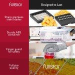 Fullstar All-in-1 Vegetable Chopper and Mandoline Slicer for Kitchen - Cheese Grater, French Fry Cutter, Cheese Slicer - Bonus Handheld Spiralizer Included (6 in 1, Black/White)